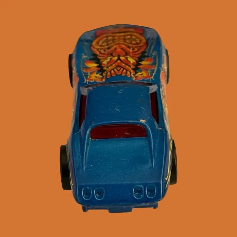 Vintage Mattel 1975 Hot Wheels Blue Red Tiki Corvette Stingray Die Cast Car